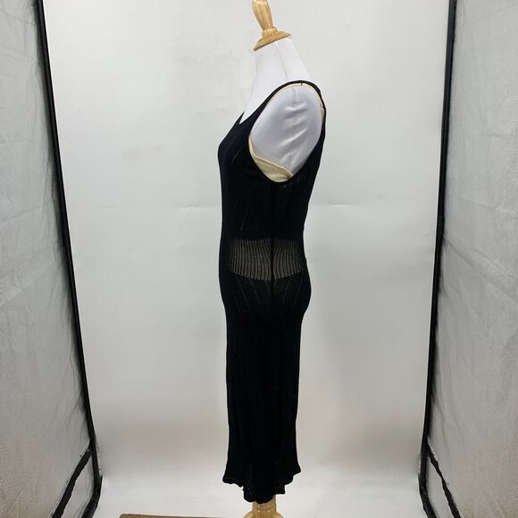 Arden B Crochet Bodycon Midi Dress M Medium Keyhole Attached Slip Perforated - Picture 4 of 11